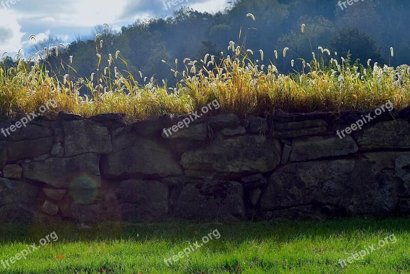 Morning Stone Wall Sunlight Stone Wall