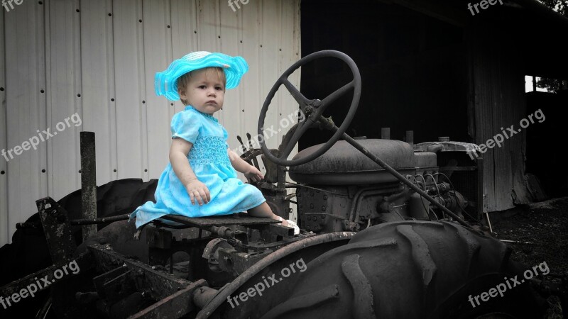 Girl Young Little Blue Dress Child