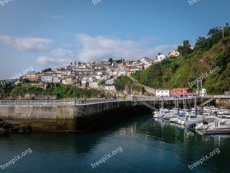 Asturias Spain Harbor Landscape Europe