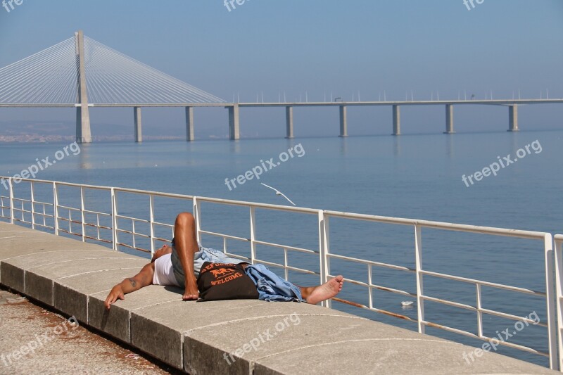 Rest Bridge Rio Relax Landscape