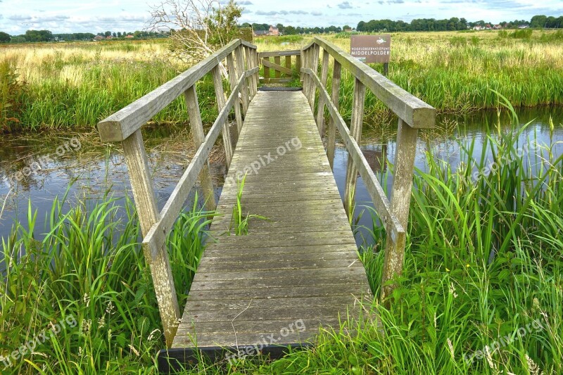 Ditch Canal Bridge Rural Countryside