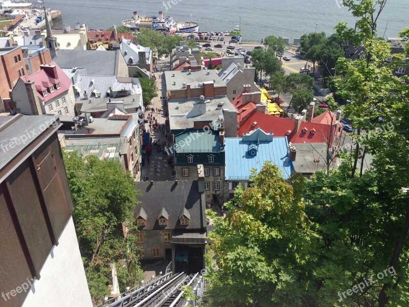 Old Quebec Funicular River Boat Old Town