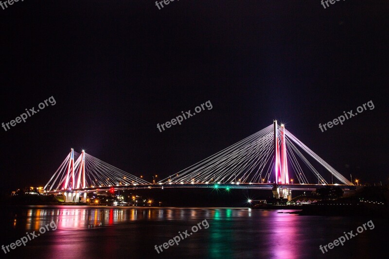 Night Travel Traveller Bridge Light