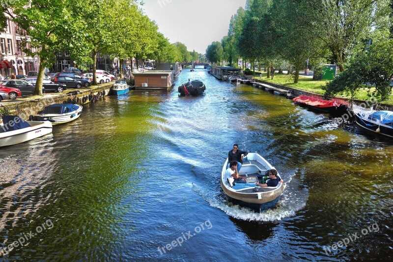 Canal Urban City Amsterdam Netherlands