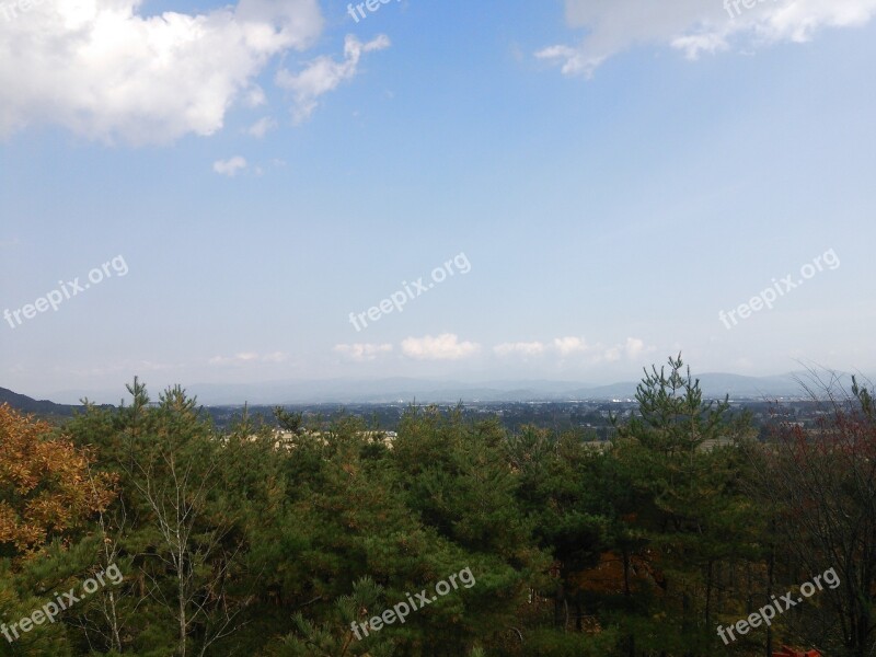 Autumn Sky Mountain Blue Sky Free Photos