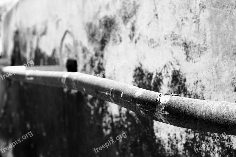 Line Pipe Black And White Metal Rust