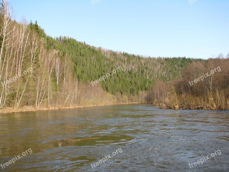 The River Vijay Perm Krai Sky Russia Silence