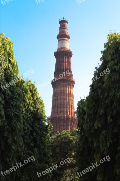 India Monument Qutubminar Travel Tourism