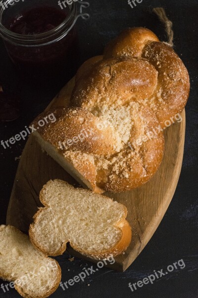 Chałka Bread Eating Food Pastries