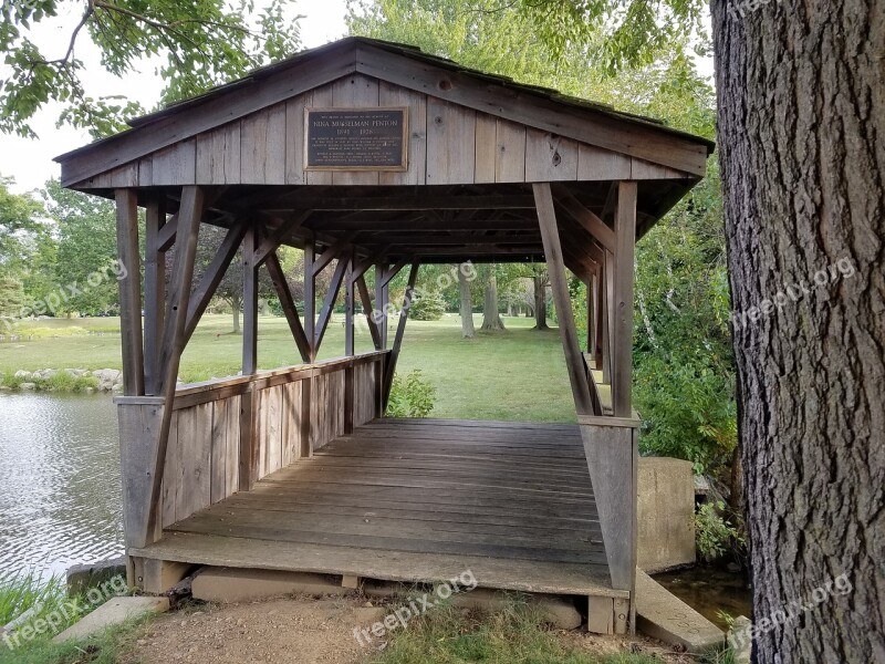 Covered Bridge Lake Ohio Free Photos