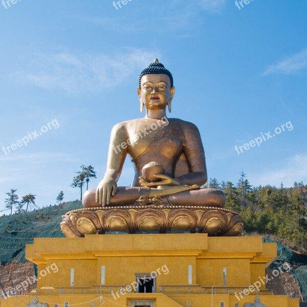 Buddha Dordenma Statue Buddha Gautam Buddha Buddhism Bhutan