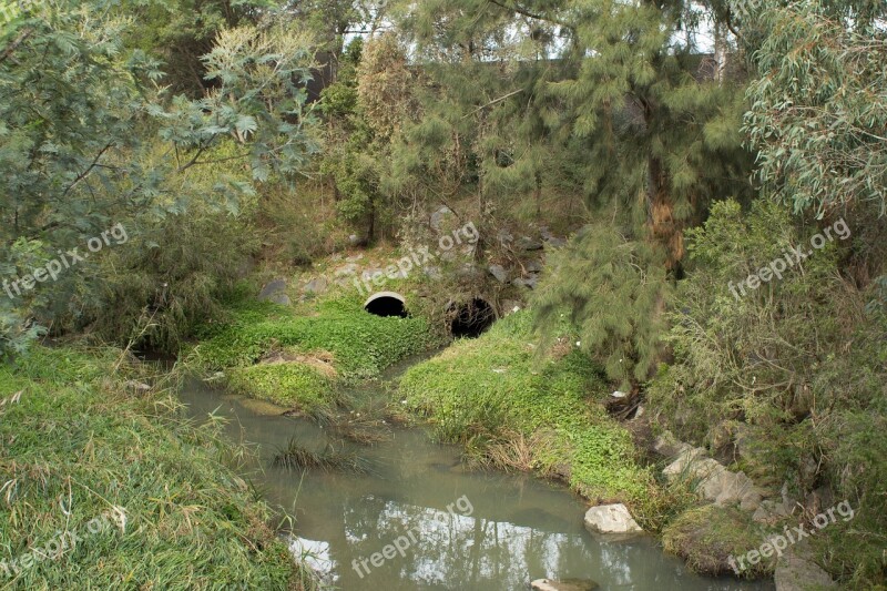 River Tunnels Nature Landscape Stream