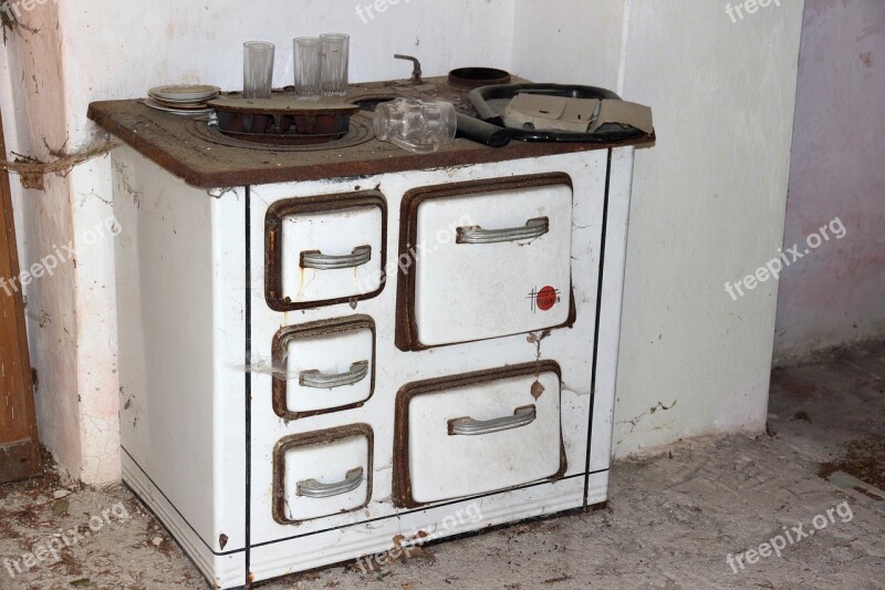 Oven Stove Old Furnace Heat Kitchen