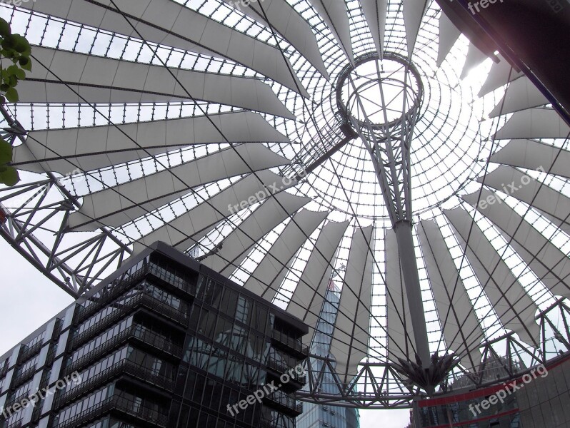 Berlin Potsdam Place Sony Center Roof Construction Free Photos