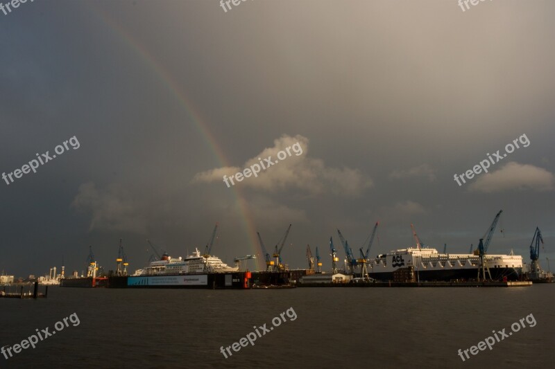 Hamburg Port Rainbow Hanseatic Hamburg Port