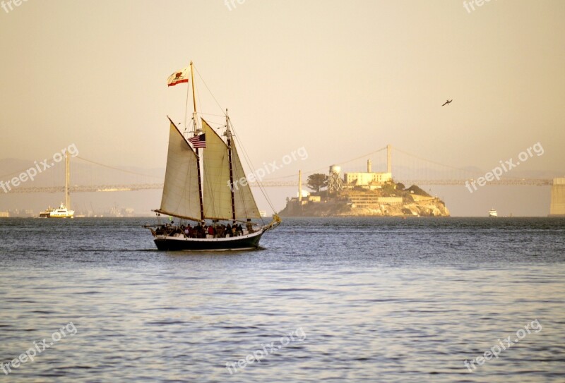 Alcatraz Island Sailboat Sail Boat