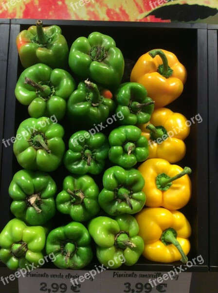 Peppers Colors Fractions Greengrocers Green Pepper