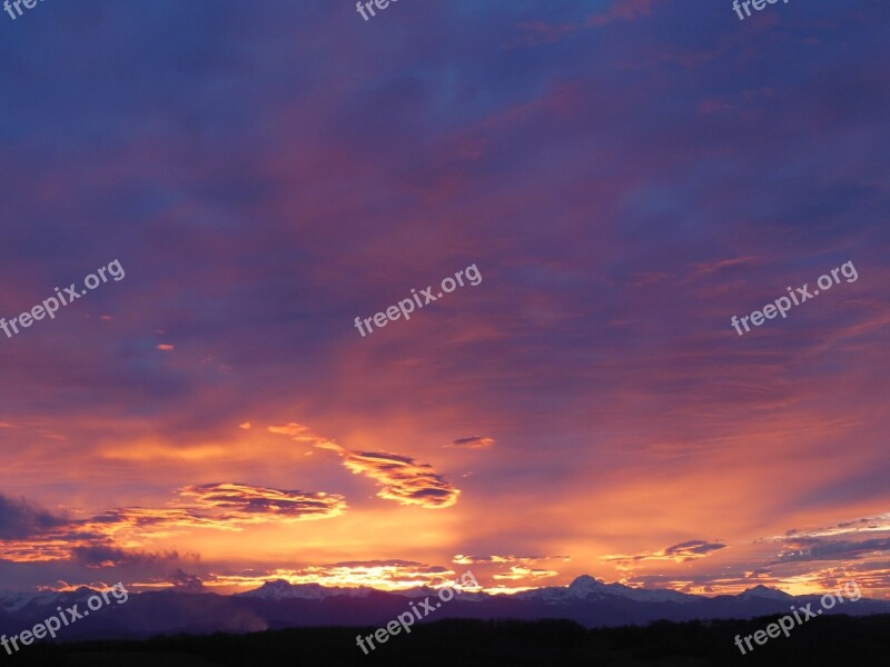 Pyrenees Mountain Sunset Free Photos