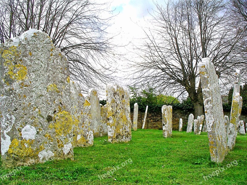 Churchyard Gravestones Graveyard Tombstone Cemetery