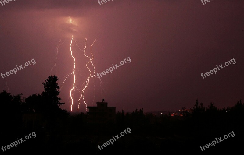 Lightning Night Light Thunder Free Photos