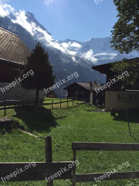 Swiss Sky Landscape Mountain Clouds And Mountains