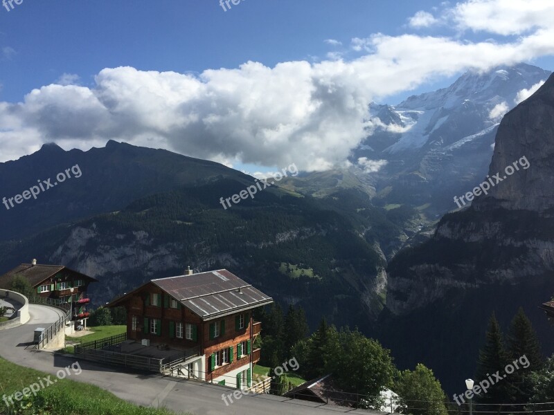 Swiss Mountain Sky Landscape Free Photos