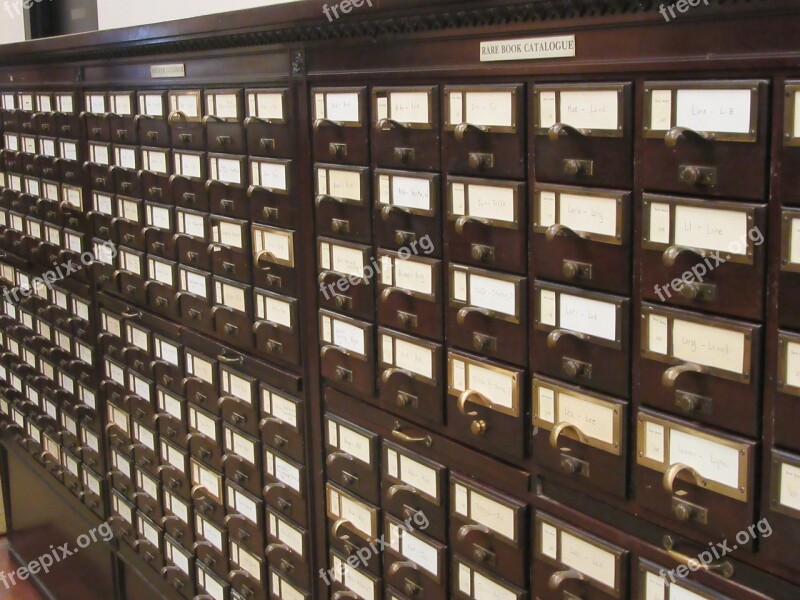 Library Card Catalog Books Research Historical