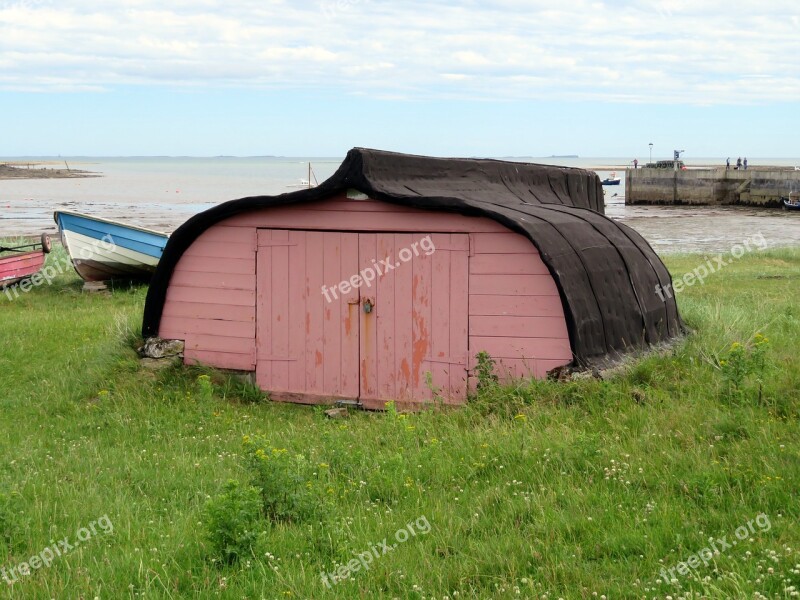 Holy Island Boat Beach Landscape Island