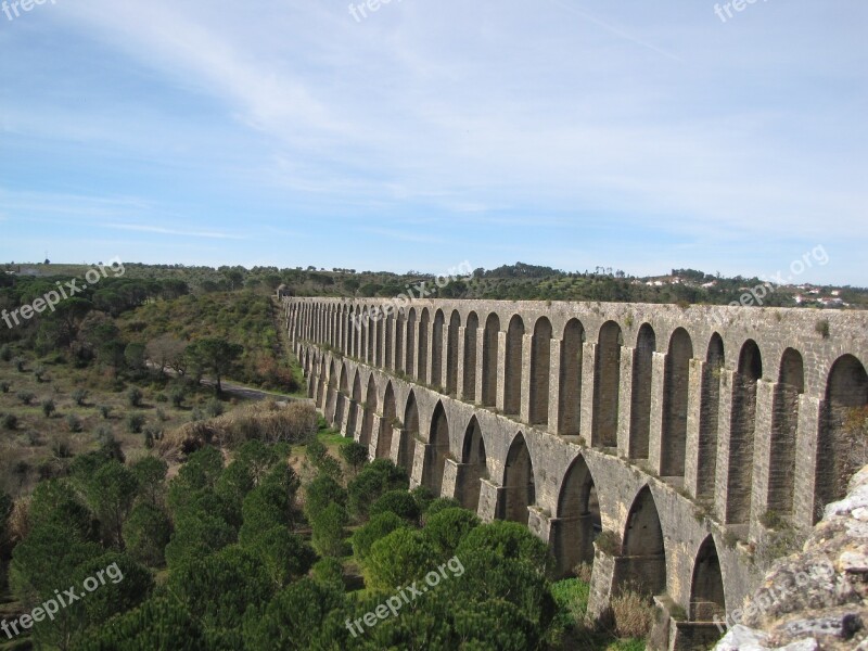 Aqueduct Bridge Historic Portugal Free Photos