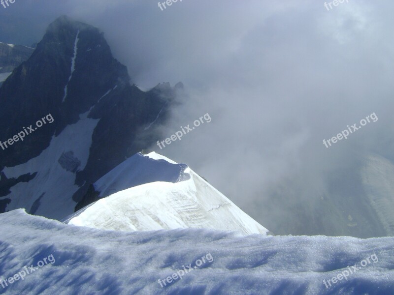 Piz Bernina Biancograt Engadin Bernina Group Snow