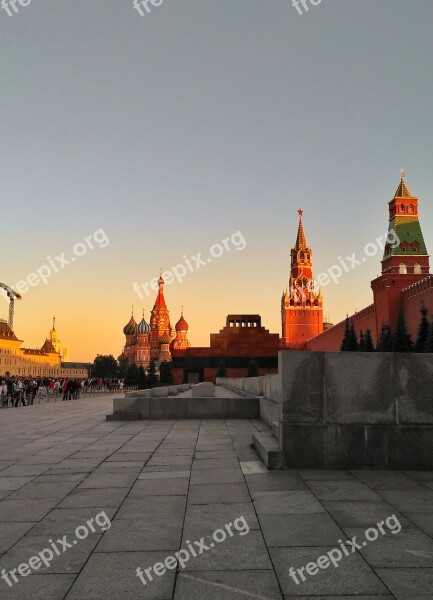 Moscow Sunset The Kremlin Red Square September