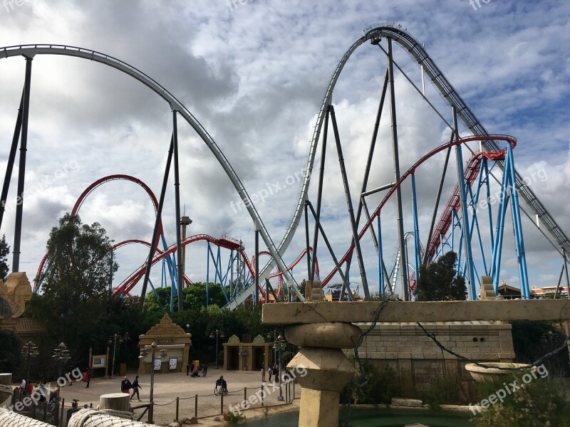 Spain Port Aventura Attraction Roller Coaster Amusement Park