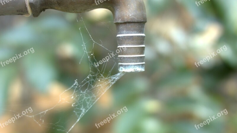 Tap Water Scarcity Spider Web No Water Drought