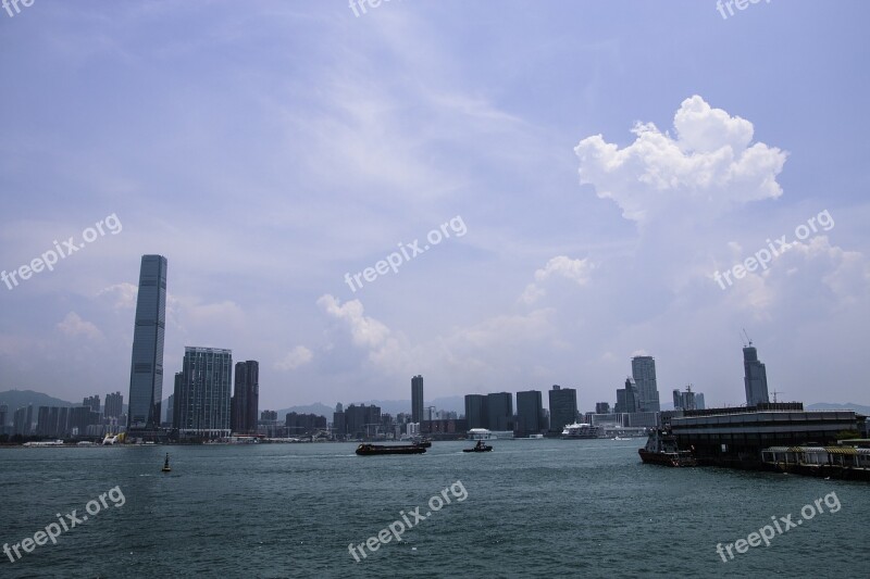 China Hong Kong Victoria Harbour Port The Scenery