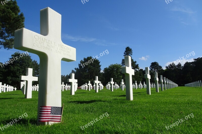 Cemetery American Normandy American Cemetery Cross