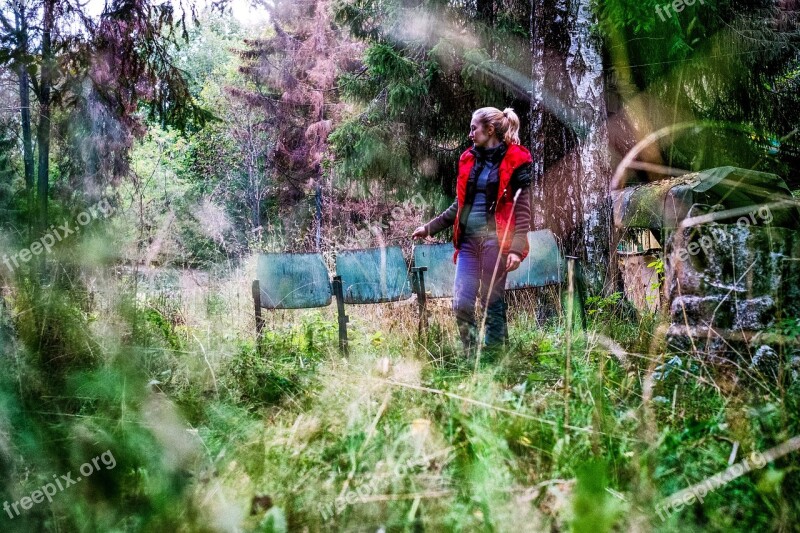 Girl Children's Camp Summer Lady In Red Forest