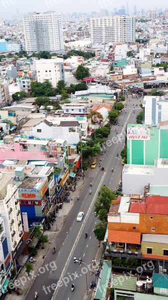 Saigon Street Corner On High Free Photos