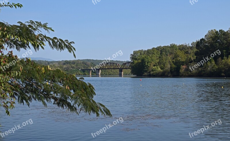 Railroad Bridge Melton Lake Clinch River Tennessee Smoky Mountains