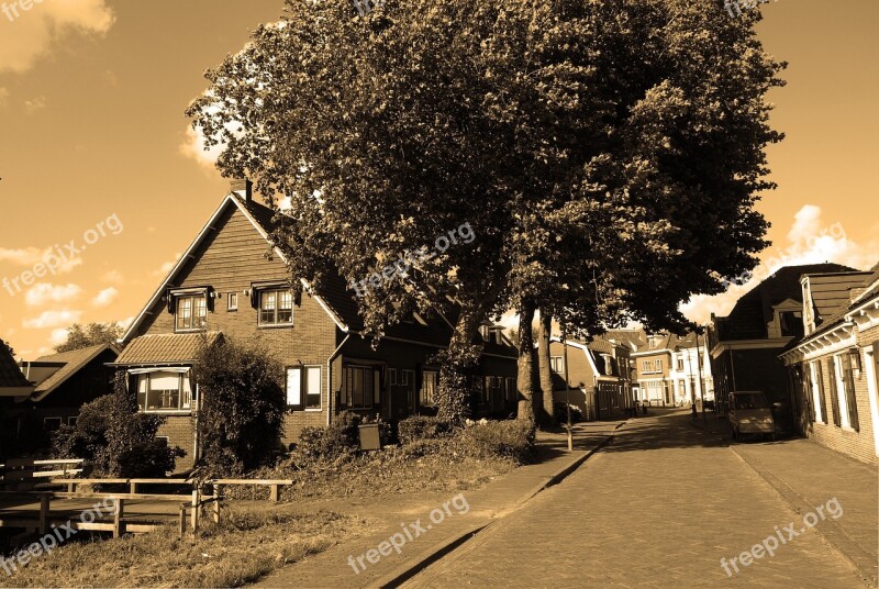 Village Rural Village Street Ouderkerk Aan De Amstel Netherlands