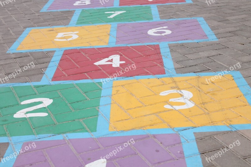 Hopscotch Steps Numbers Two Three