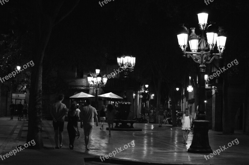 Night City Barcelona Landscape Walk