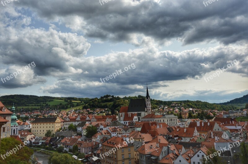 Cesky Krumlov Krumlov Hdr City Sky