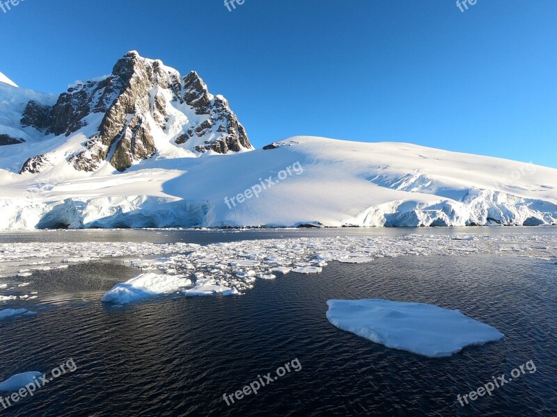 Antarctica Mountain Snow Landscape Scenic