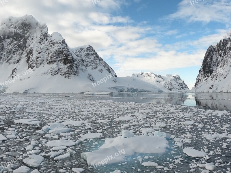 Antarctica Mountains Ice Iceberg Landscape