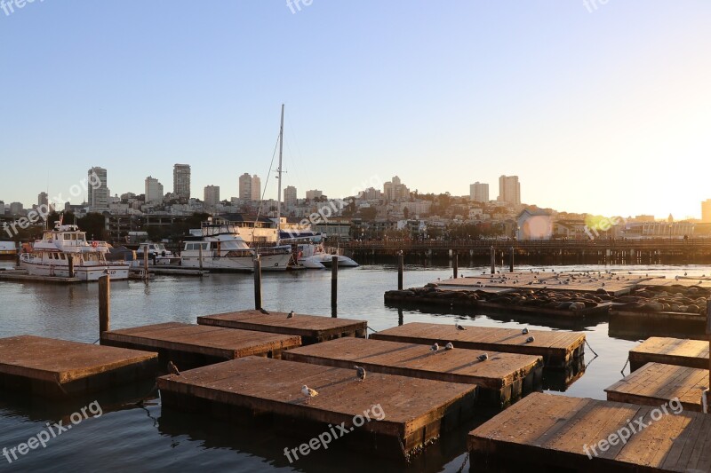 Sunset San Francisco California City Usa