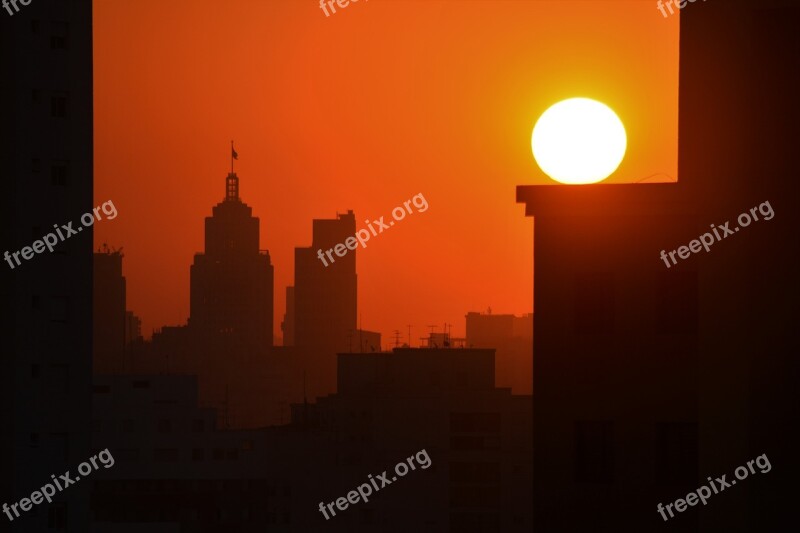 Saopaulo Brazil Sunset Landscape Sky