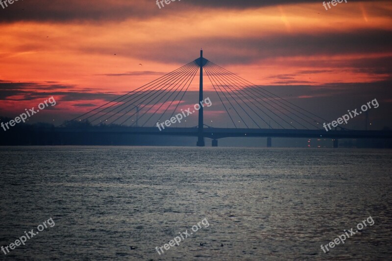 Vienna Austria Bridge Twilight Night