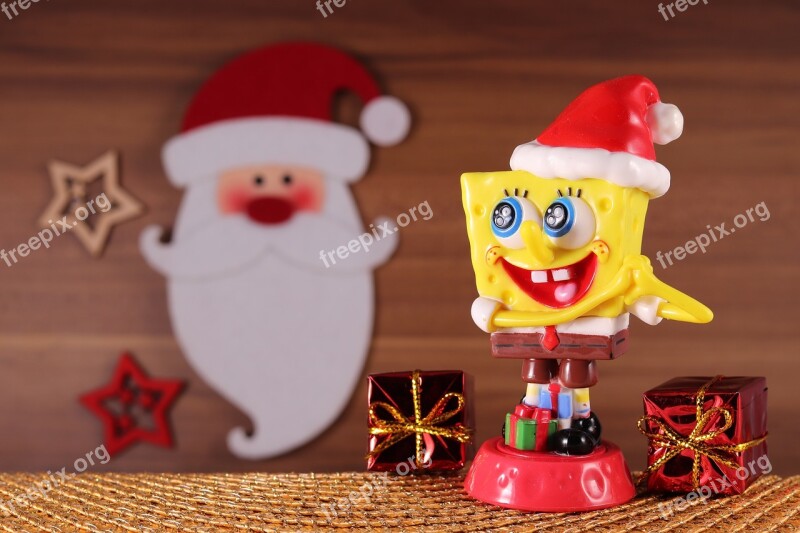 Spongebob Sponge Head Christmas Paid Santa Hat