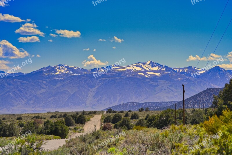 Gravel Road Mountains Desert Landscape Nature