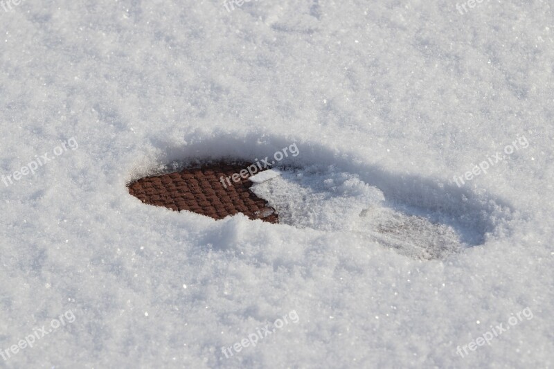 Snow Winter Footprint Pure White White